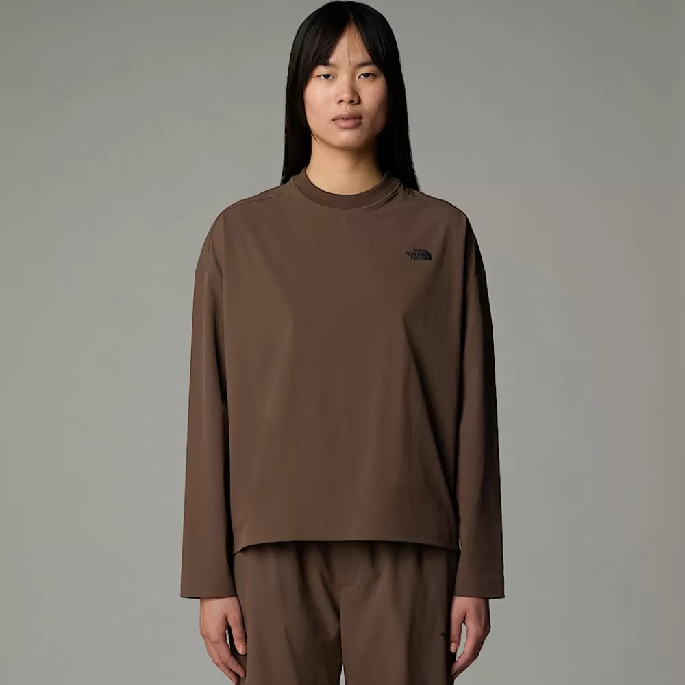 The North Face T-Shirts Og Trøjer^Woven T-shirt Med Lange ærmer Til Damer Smokey Brown